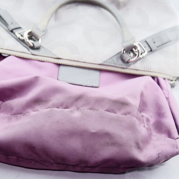 COACH Madison Dotted Op Art Sophia Silver satchel - Picture 7 of 7